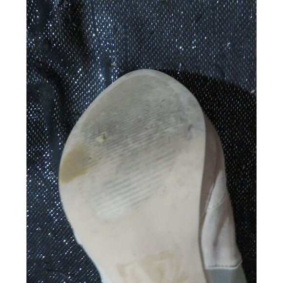 Aldo Jaina Peep Toe Mesh Vegan Suede Leather stiletto booties size 8 in Cream - Picture 8 of 9